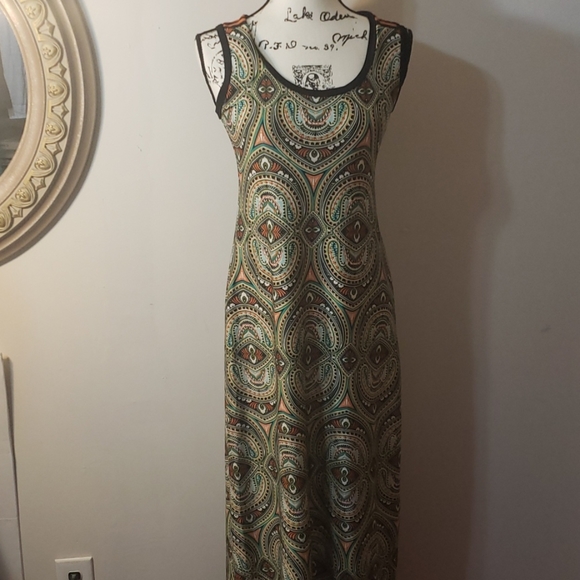 Sunny Taylor Maxi Dress Boho Zen Hippie Chakra Healing Vibes Luxurious S - Picture 1 of 6